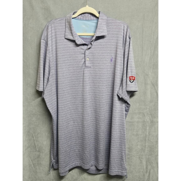 johnnie-O Other - Johnnie-O Men XXL Purple Striped NFL 100 Anniversary Patch Golf Polo Shirt‎